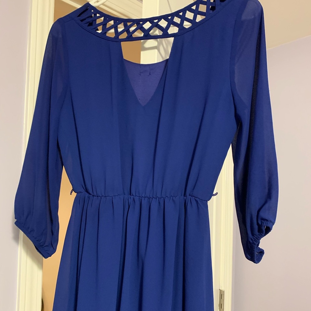 Blue keyhole dress